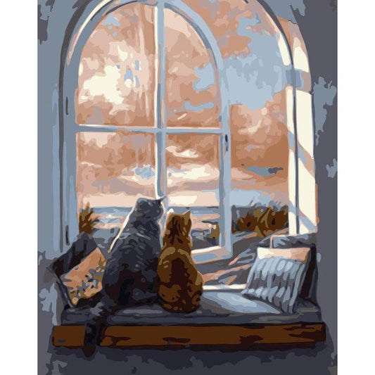 Schilder Op Nummers - Verliefde katten