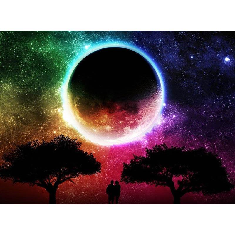 Schilder Op Nummers - Kleurrijke maan