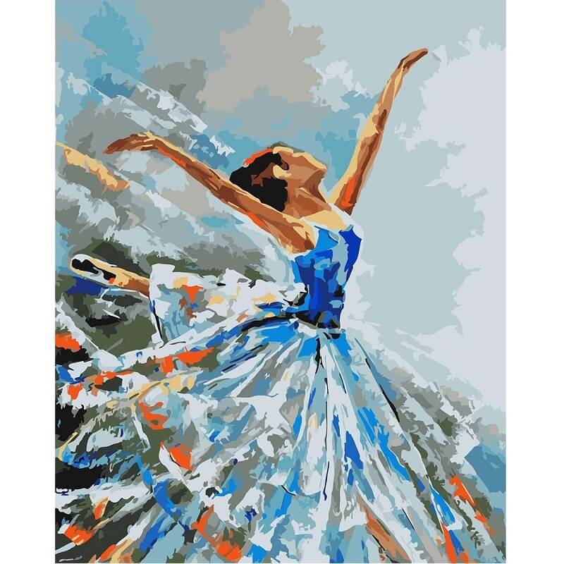Schilder Op Nummers - Blauwe ballerina