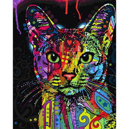 Schilder Op Nummers - Neon kat
