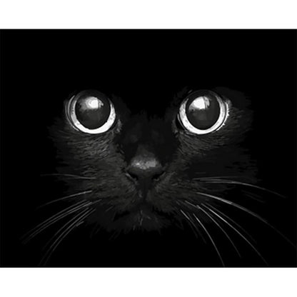 Schilder Op Nummers - Zwarte kat dichtbij