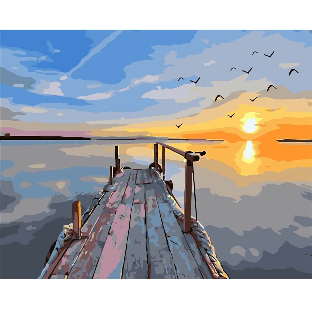 Schilder Op Nummers - Steiger aan het meer