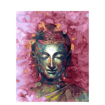 Schilder Op Nummers - Buddha met roze achtergrond