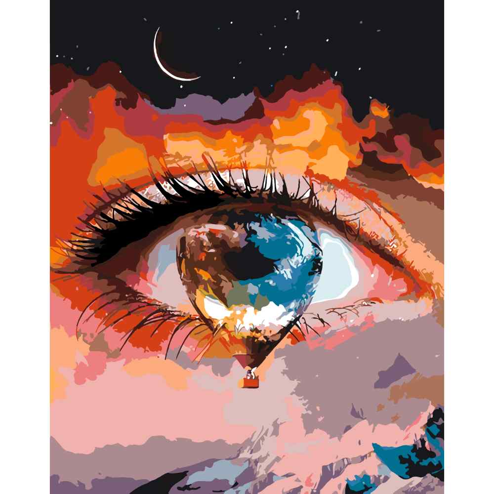 Schilder Op Nummers - Luchtballon oog