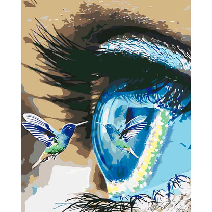 Schilder Op Nummers - Oog met colibri