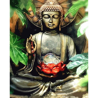Schilder Op Nummers - Buddha met bladeren