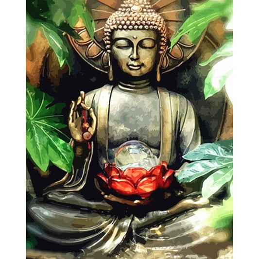 Schilder Op Nummers - Buddha met bladeren