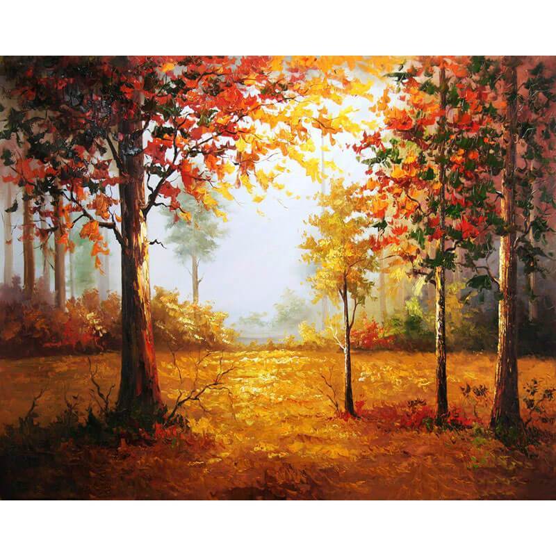 Bos in herfst | Schilderen op nummer Schilderen op nummer eigen foto, Schilderen op nummer volwassenen, paint by numbers, verven op nummer, paard, kinderen