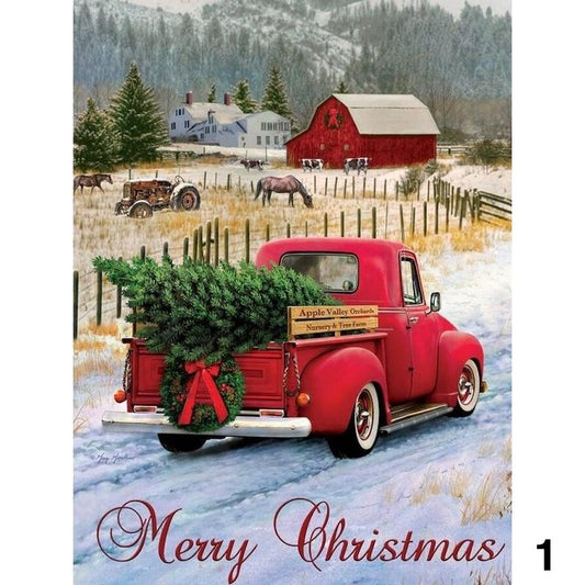 Schilder Op Nummers - Kerstwagens | 12 soorten