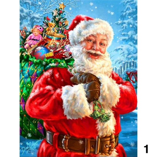 Schilder Op Nummers - Kerstman met cadeaus | 12 soorten