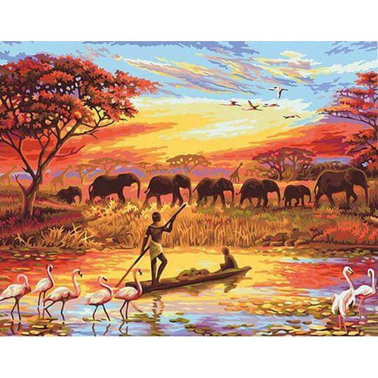 Schilder Op Nummers - Dierenwereld in Afrika