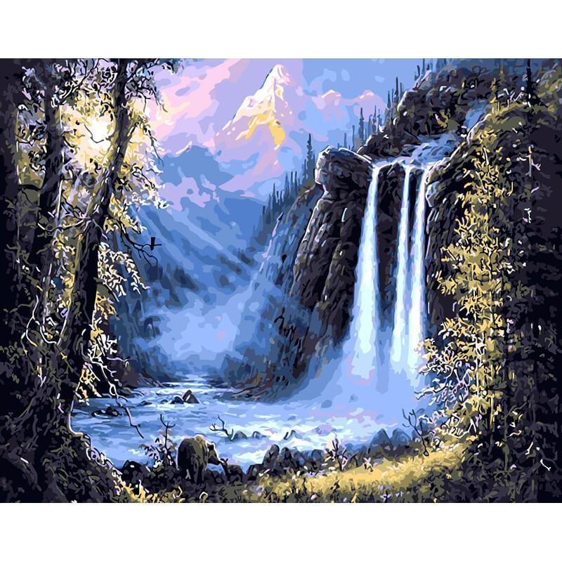 Grote waterval | Schilderen op nummer Schilderen op nummer eigen foto, Schilderen op nummer volwassenen, paint by numbers, verven op nummer, paard, kinderen