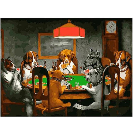 Schilder Op Nummers - Honden Aan Het Pokeren