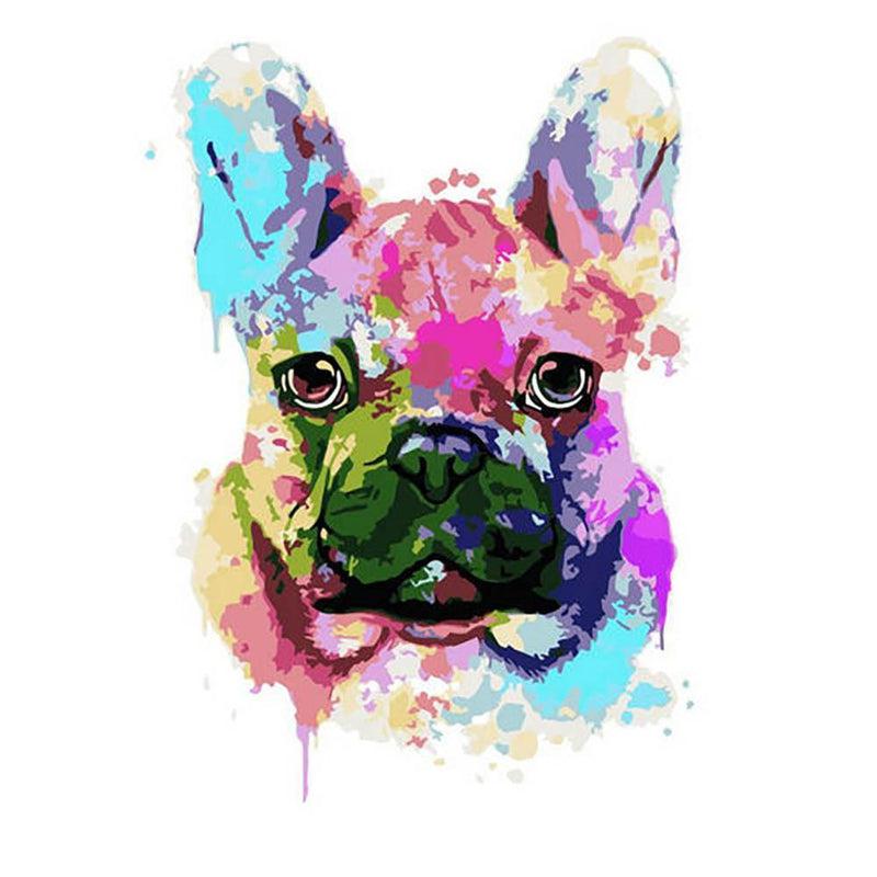 Kleurrijke Frenchie | Schilderen op nummer Schilderen op nummer eigen foto, Schilderen op nummer volwassenen, paint by numbers, verven op nummer, paard, kinderen