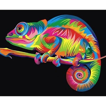 Schilder Op Nummers - Kleurrijke kameleon