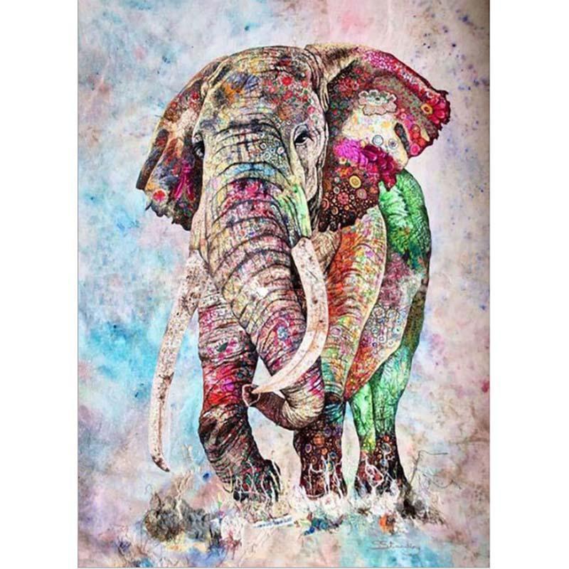 Kleurrijke olifant | Schilderen op nummer Schilderen op nummer eigen foto, Schilderen op nummer volwassenen, paint by numbers, verven op nummer, paard, kinderen