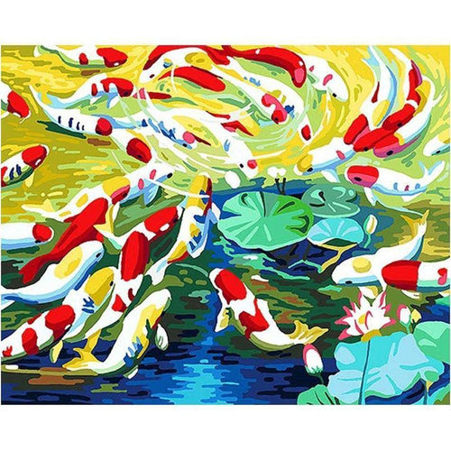 Koi Karpers | Schilderen Op Nummer Schilderen op nummer eigen foto, Schilderen op nummer volwassenen, paint by numbers, verven op nummer, paard, kinderen