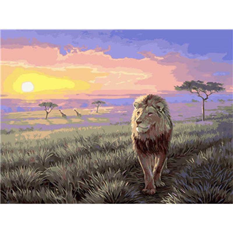 Leeuw op de Savanne | Schilderen op nummer Schilderen op nummer eigen foto, Schilderen op nummer volwassenen, paint by numbers, verven op nummer, paard, kinderen