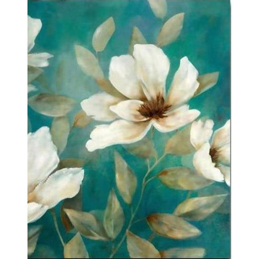 Schilder Op Nummers - Mooie witte bloem