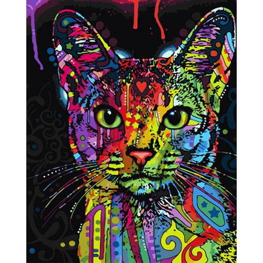 Schilder Op Nummers - Neon kat