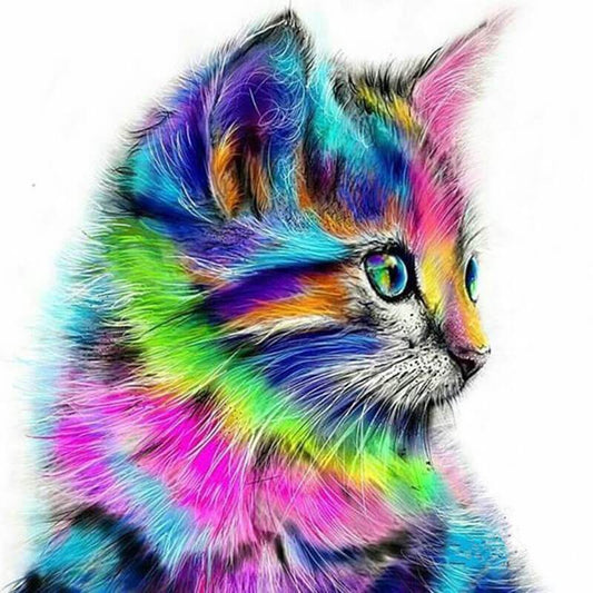 Schilder Op Nummers - Neon kitten