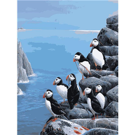 Schilder Op Nummers - Pinguïns op klif