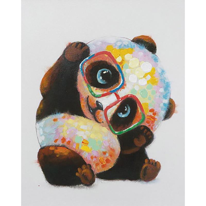 Schattige panda met bril | Schilderen op nummer Schilderen op nummer eigen foto, Schilderen op nummer volwassenen, paint by numbers, verven op nummer, paard, kinderen