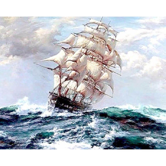 Schilder Op Nummers - Schip in storm