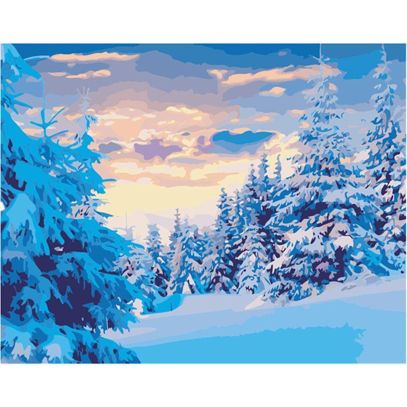 Sneeuw Landschap | Schilderen Op Nummer Schilderen op nummer eigen foto, Schilderen op nummer volwassenen, paint by numbers, verven op nummer, paard, kinderen