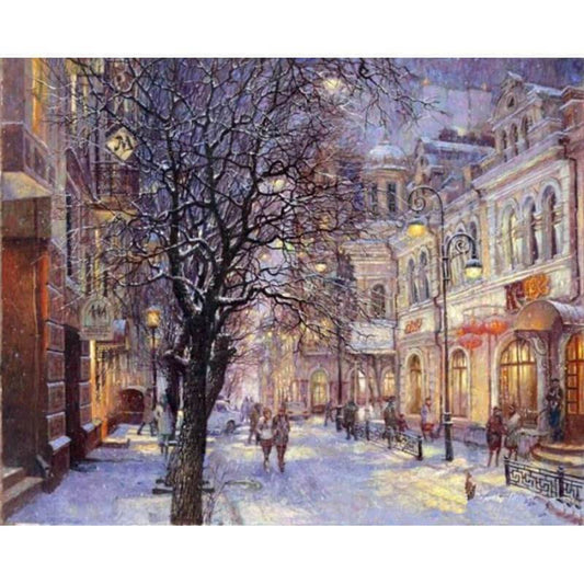 Schilder Op Nummers - Stad in de winter