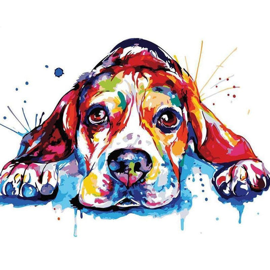 Schilder Op Nummers - Vermoeide hond