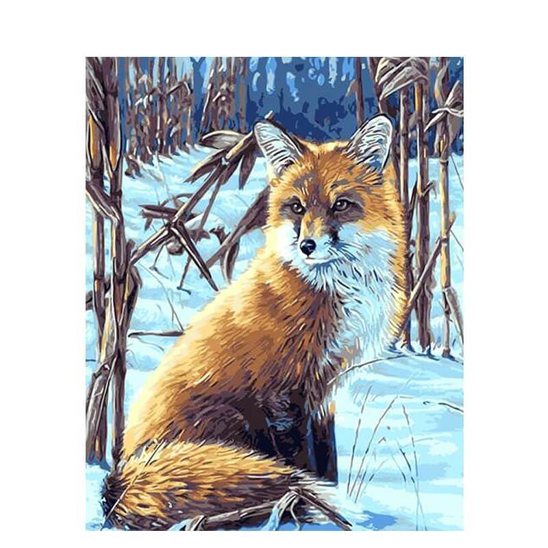 Schilder Op Nummers - Vos in de winter