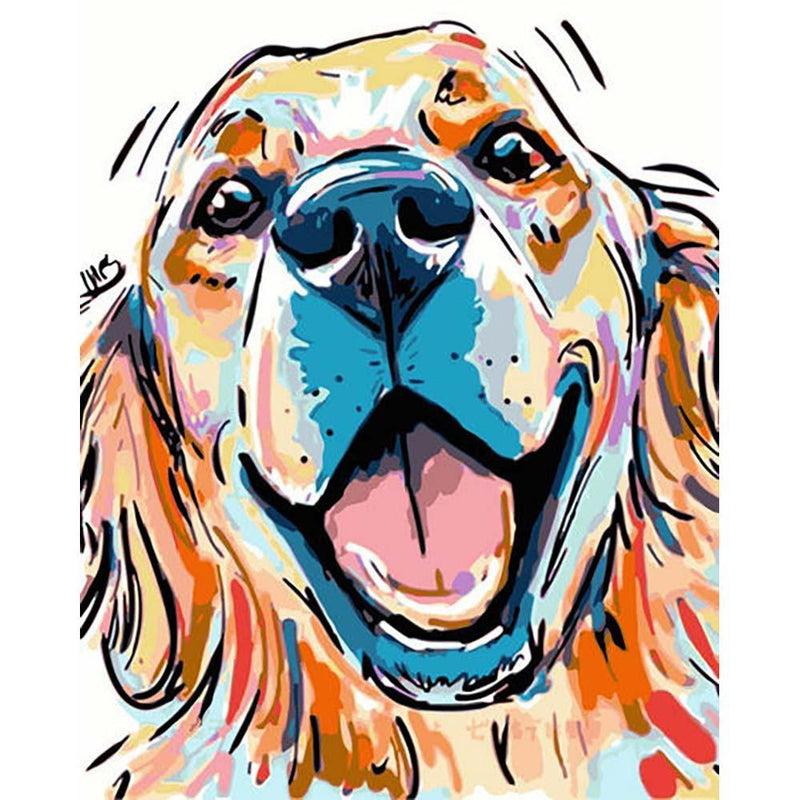 Vrolijke hond | Schilderen op nummer Schilderen op nummer eigen foto, Schilderen op nummer volwassenen, paint by numbers, verven op nummer, paard, kinderen