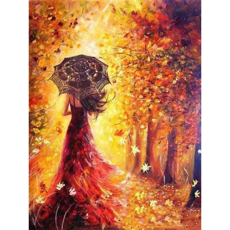 Vrouw in herfst | Schilderen op nummer Schilderen op nummer eigen foto, Schilderen op nummer volwassenen, paint by numbers, verven op nummer, paard, kinderen