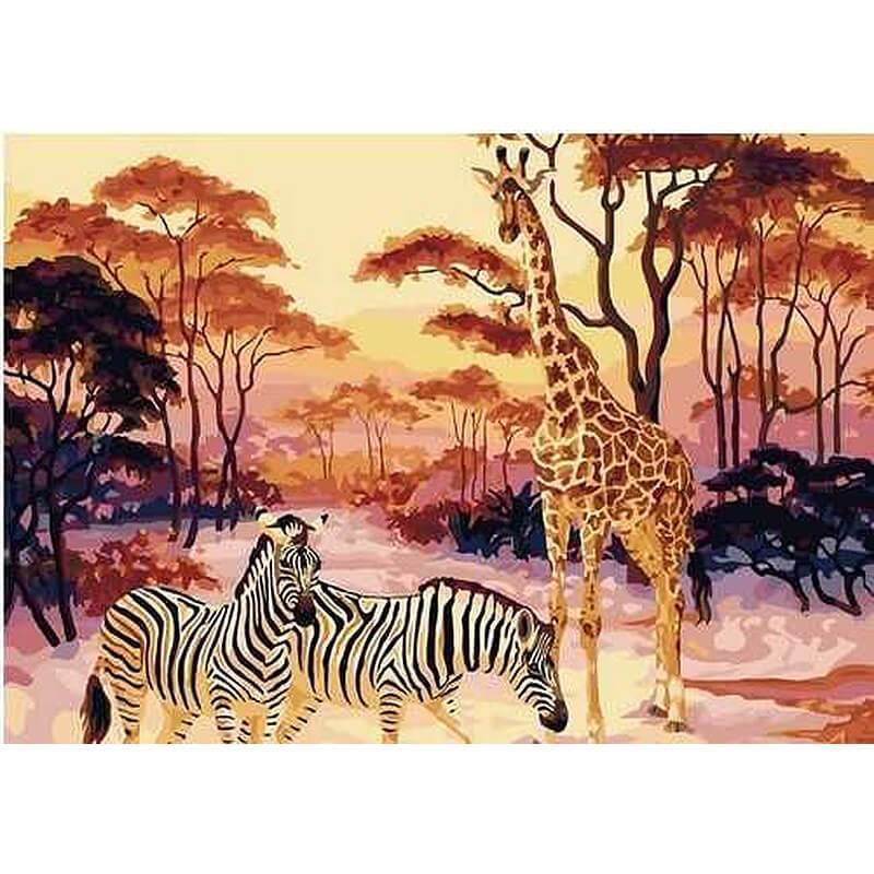Zebra's en Giraf | Schilderen op nummer Schilderen op nummer eigen foto, Schilderen op nummer volwassenen, paint by numbers, verven op nummer, paard, kinderen
